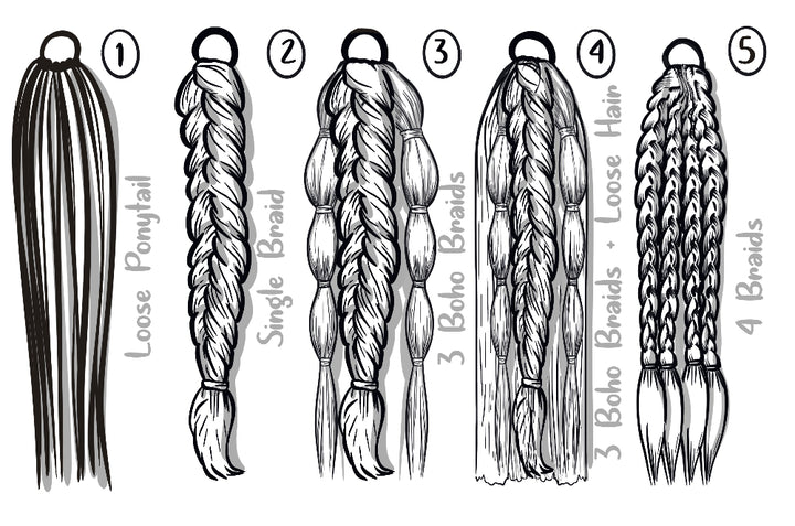 Custom ponytail style selection chart