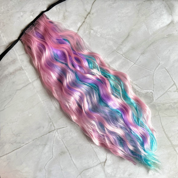 Unicorn Swirl Wavy Ponytail Hair Extensions