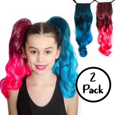 Harley Quinn 2-Pack Bundle Ponytail Hair Extensions