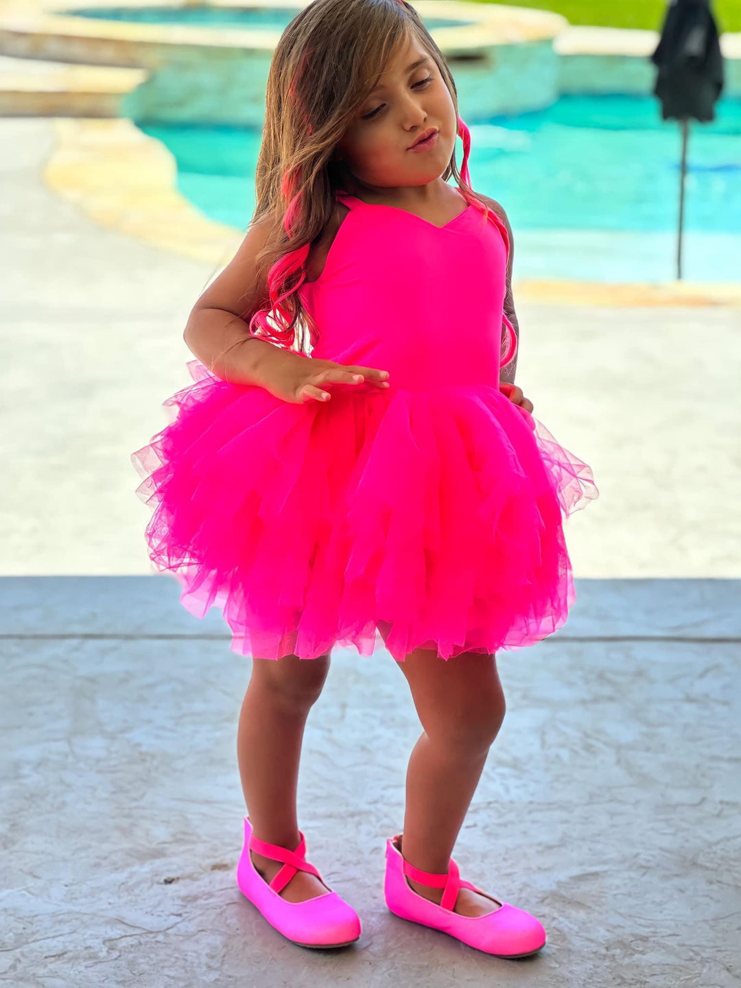 Neon Pink Curls 6 Pack Clip-in Hair Extensions