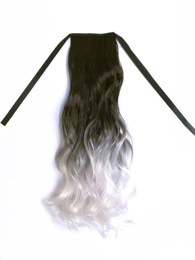 Cruella Black and White Ponytail Hair Extensions