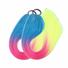 Sour Patch Shimmer 2 piece set of tinsel ponytail extensions for kids in neon teal, neon pink and neon yellow