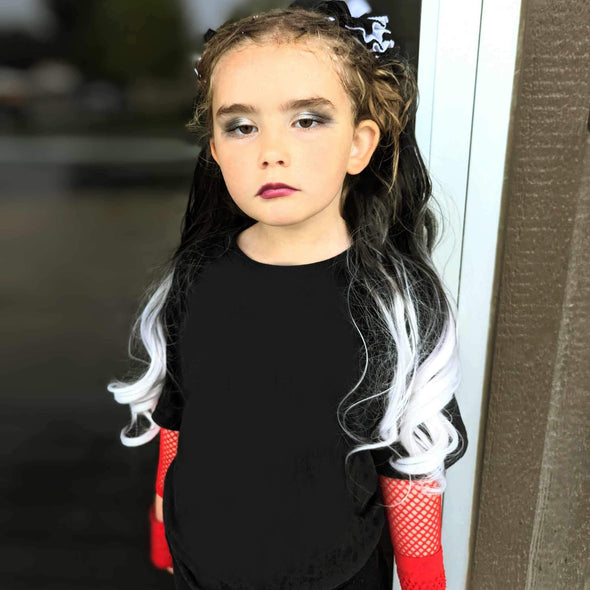 Cruella Black and White Ponytail Hair Extensions