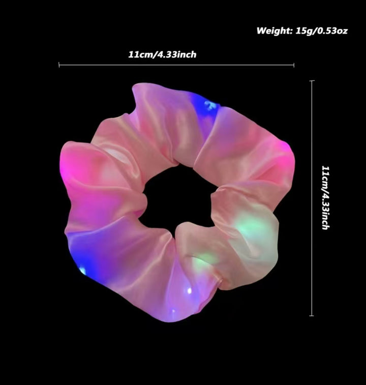 White LED Multi-Color Light Up Scrunchie