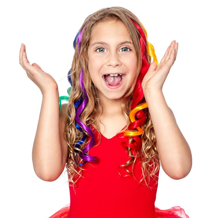 Rainbow Curls 6 Pack Clip-in Hair Extensions