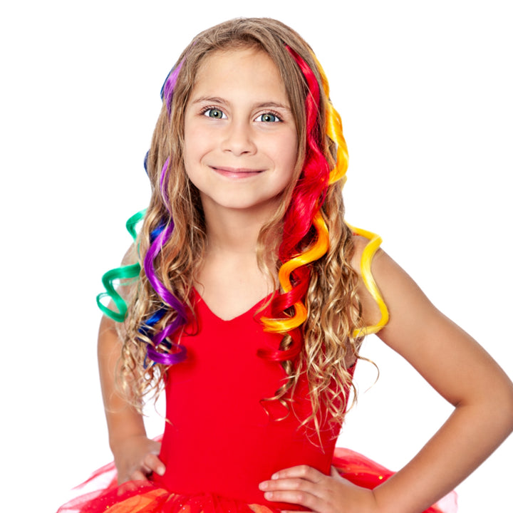 Rainbow Curls 6 Pack Clip-in Hair Extensions