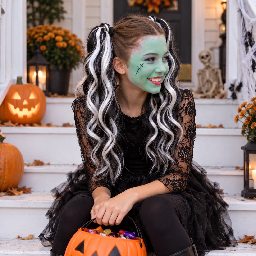 Jack Skellington 16” Wavy 2-Pack Ponytails