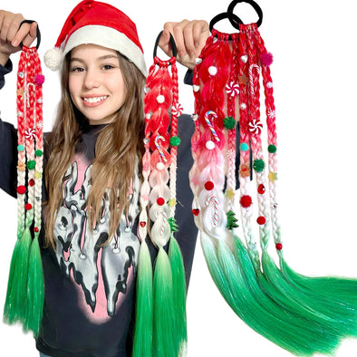 Santa’s Little Helper Braided Ponytail Set