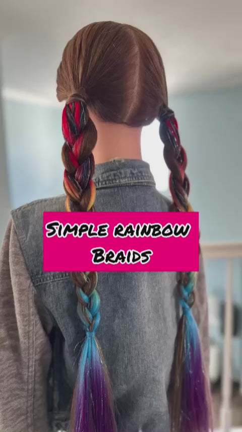 Brunette Double Rainbow Shimmer Tail