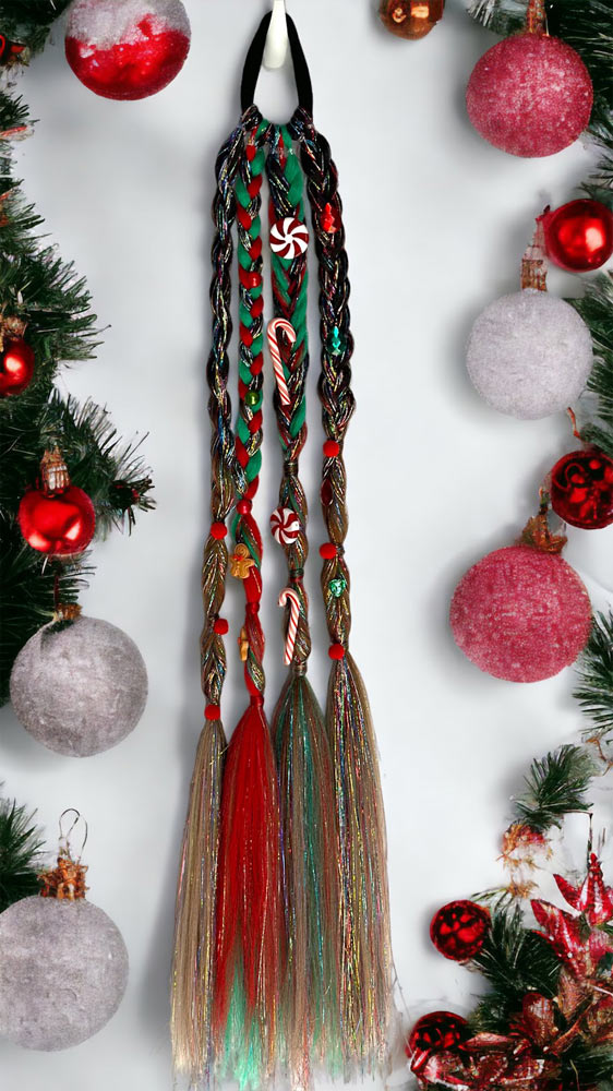 Ugly Christmas Sweater Braided Ponytail - Brunette
