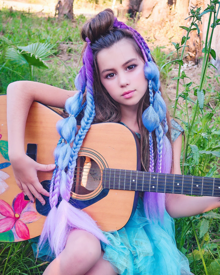 Magic Clip-in Boho Braids for kids and teens.  Hair extensions you clip-in