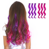 Purple and pink curled clipin hair extensions for kids