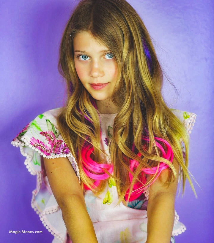 Tutti Fruity Purple/Pink Curly Ombre Halo Hair Extension