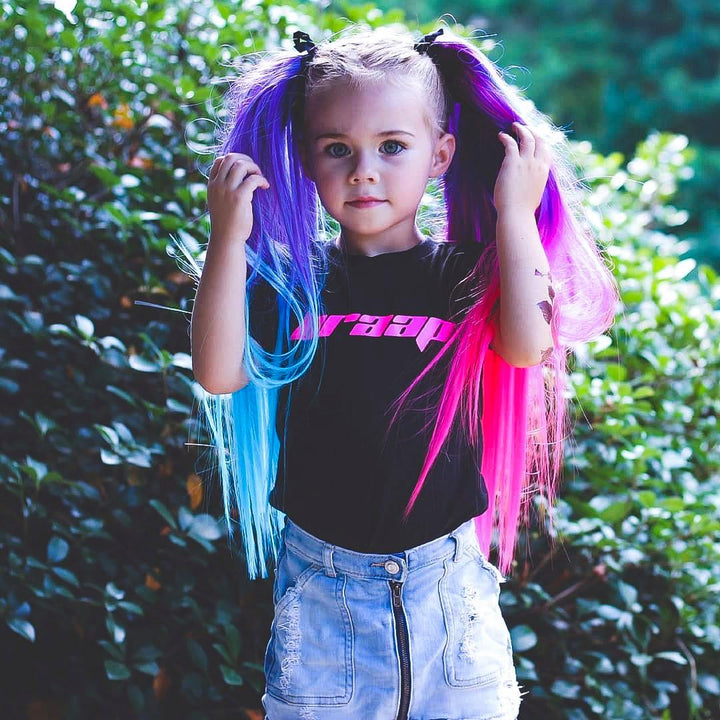 Jellybean Purple to Aqua Straight Ponytail Hair Extensions