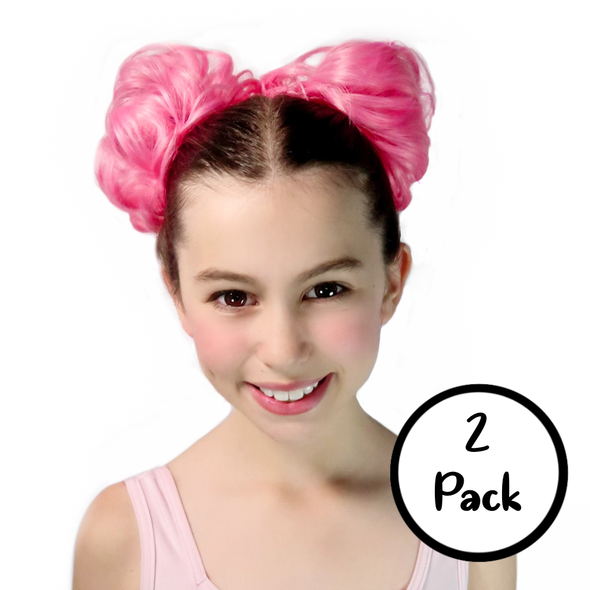 Cotton Candy pink hair puffs - messy bun hair extensions in light pastel pink
