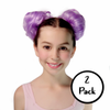 Light pastel purple puffs messy bun hair extensions in lavender lilac