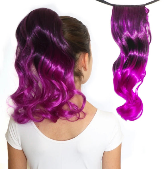 Skeletina Purple/Orange 2-Pack Bundle Ponytail Hair Extensions