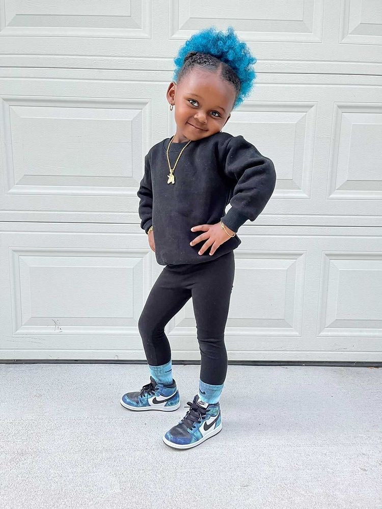 Blue 8” Jumbo Afro Puff