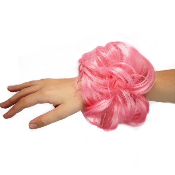 Cotton Candy pink hair puff scrunchies