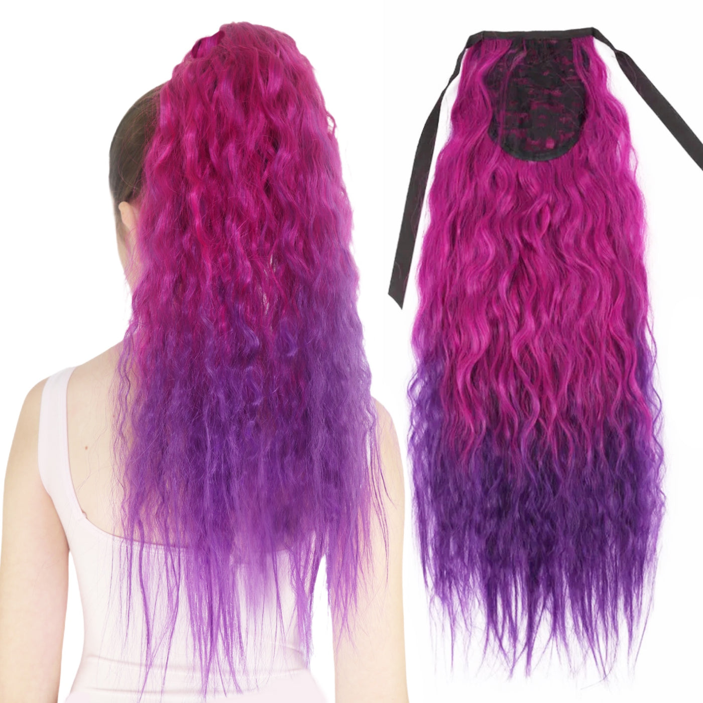 Tutti Fruity Purple/Pink Wavy Magic Tail Hair Extensions