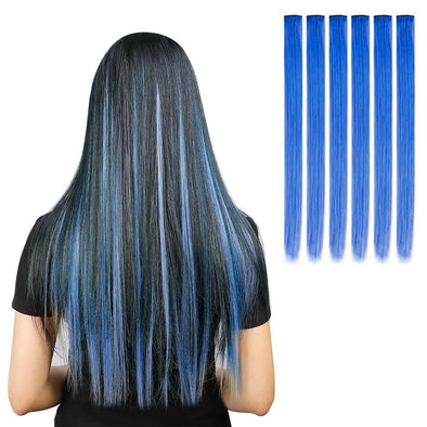 Raven Blue 6 Pack Clip-in Hair Extensions