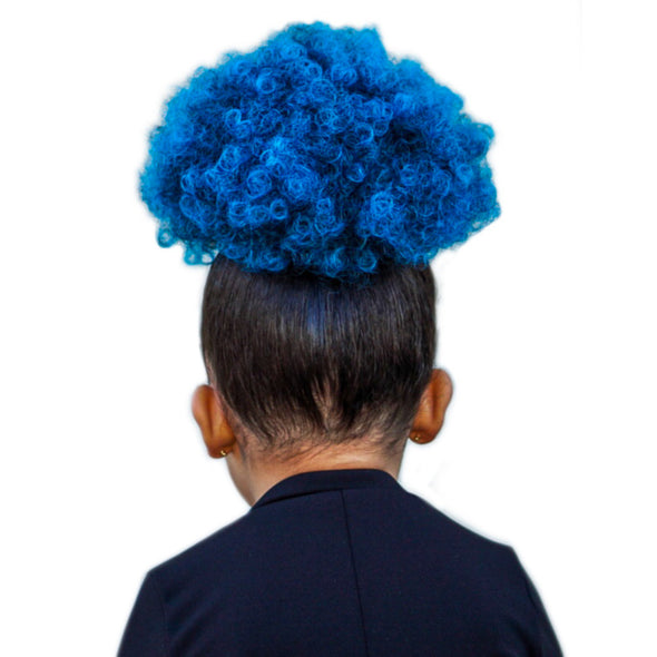 Blue 8” Jumbo Afro Puff