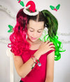 santa hat red and green ponytail extensions for kids unicorn hairstyles