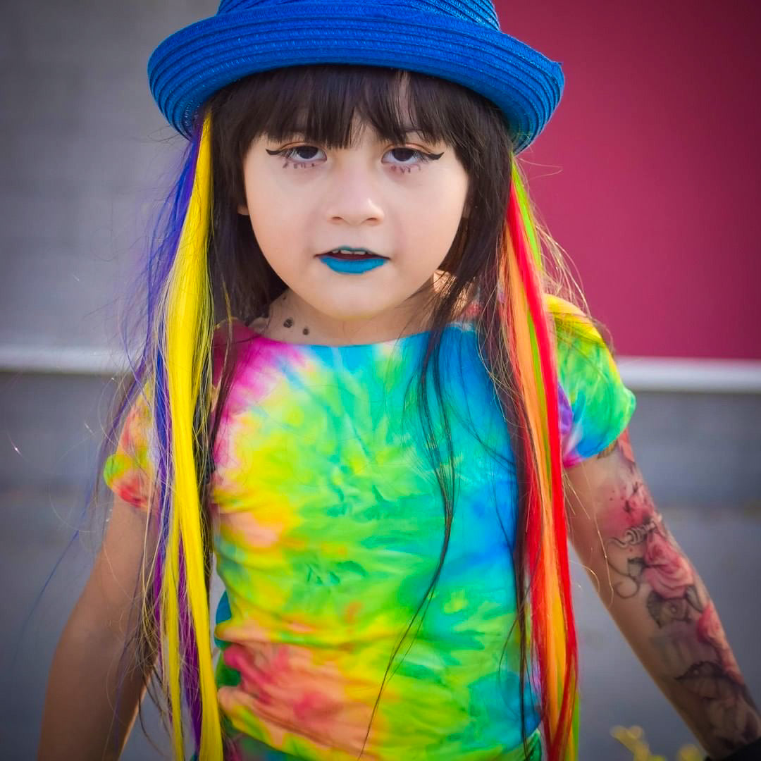 Rainbow Colors 6 Pack Clip-in Hair Extensions