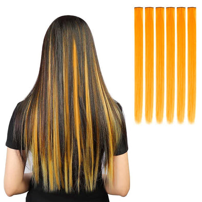 Tangerine Orange 6 Pack Clip-in Hair Extensions