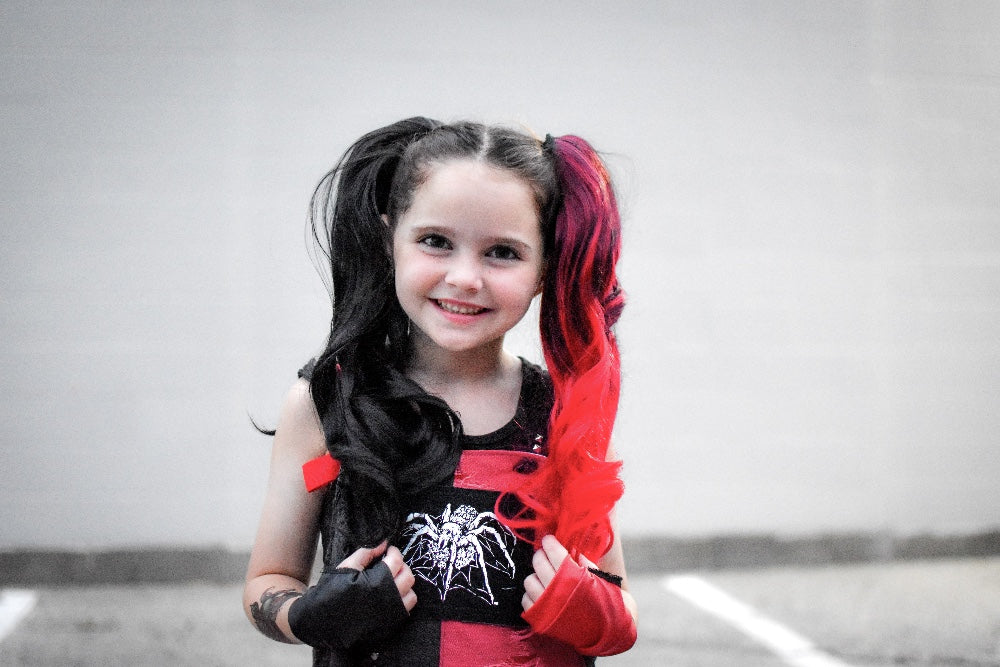 Harley Quinn II Red and Black 2-Pack Bundle Ponytail Extensions