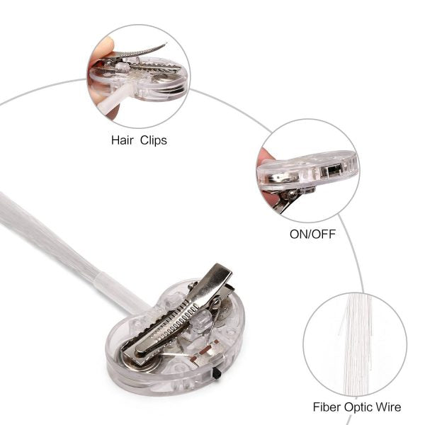 LED Multi-Color Light Up Clip-in Hair 2-Pack