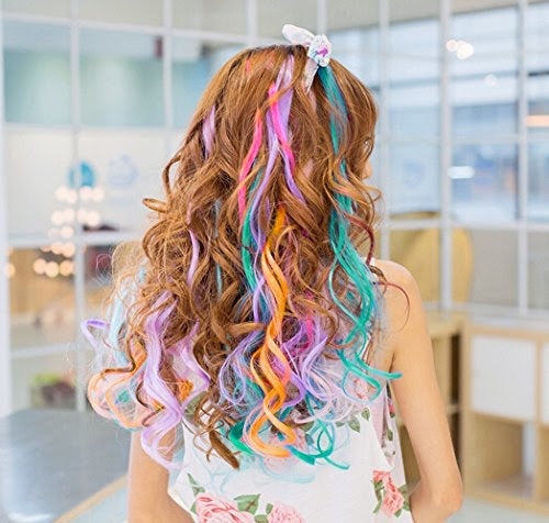 Neon Rainbow Curls Pack Clip-in Hair Extensions – Magic Manes