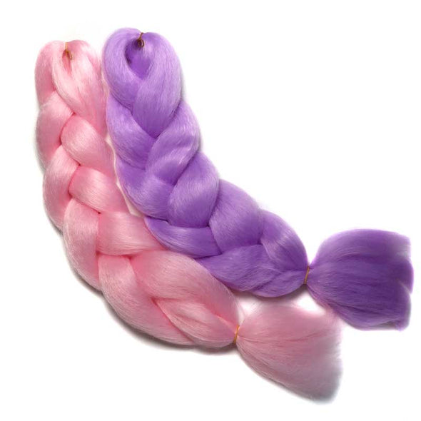 Pastel jumbo braids 2-pack multi-purpose braiding hair in pastel pink and pastel lavender purple