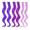 Purple curly clipin extensions - Clip-in curl hair extensions in three shades of purple, violet, periwinkle and lavander