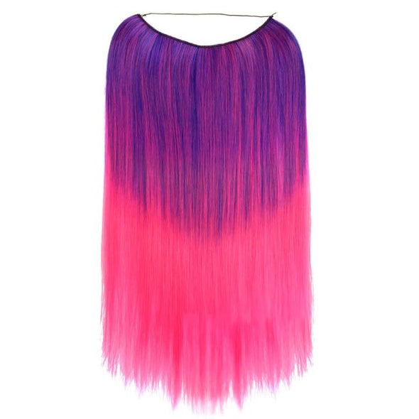 Product shot of Tutti Fruity Straight Purple to Pink ombre hair extensions