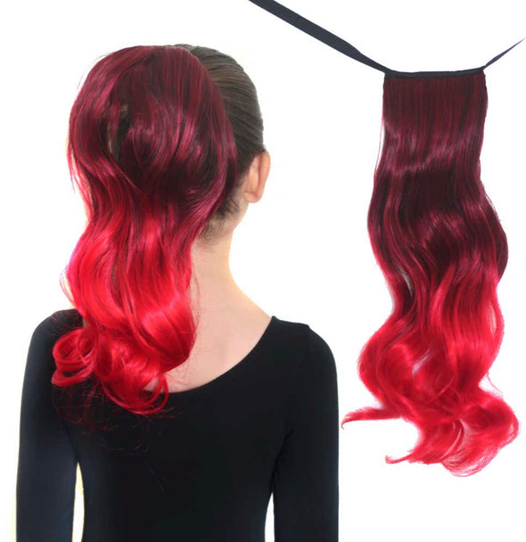 Red ponytail extensions