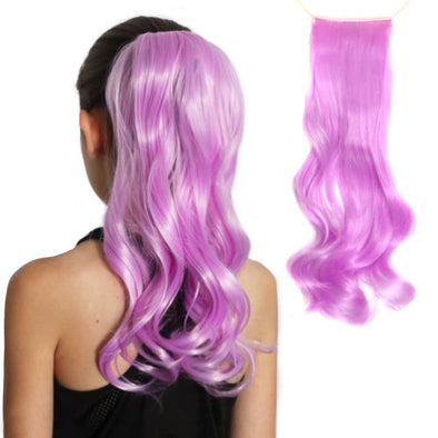 Light Purple Ponytail Extension, orchid, lavender colored, light purple synthetic hairpiece