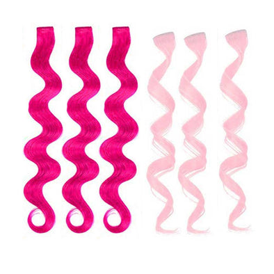 Valentine's Day Clip-in Hair 6-Pack hair extensions for kids and teens